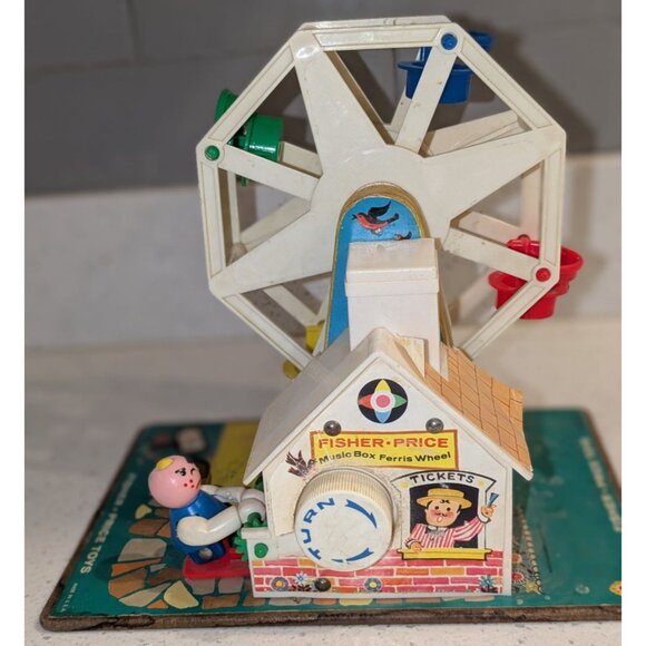 Fisher-Price Vintage 969 Music Box Ferris Wheel Little People Classic Toy Fun - Picture 12 of 16